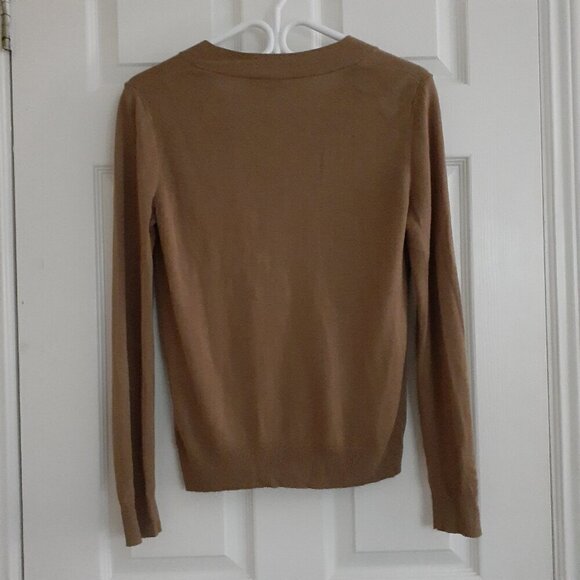 Caroll Paris Women's Size Small Camel Brown Wool Blend Pullover Classic Sweater - Picture 3 of 10